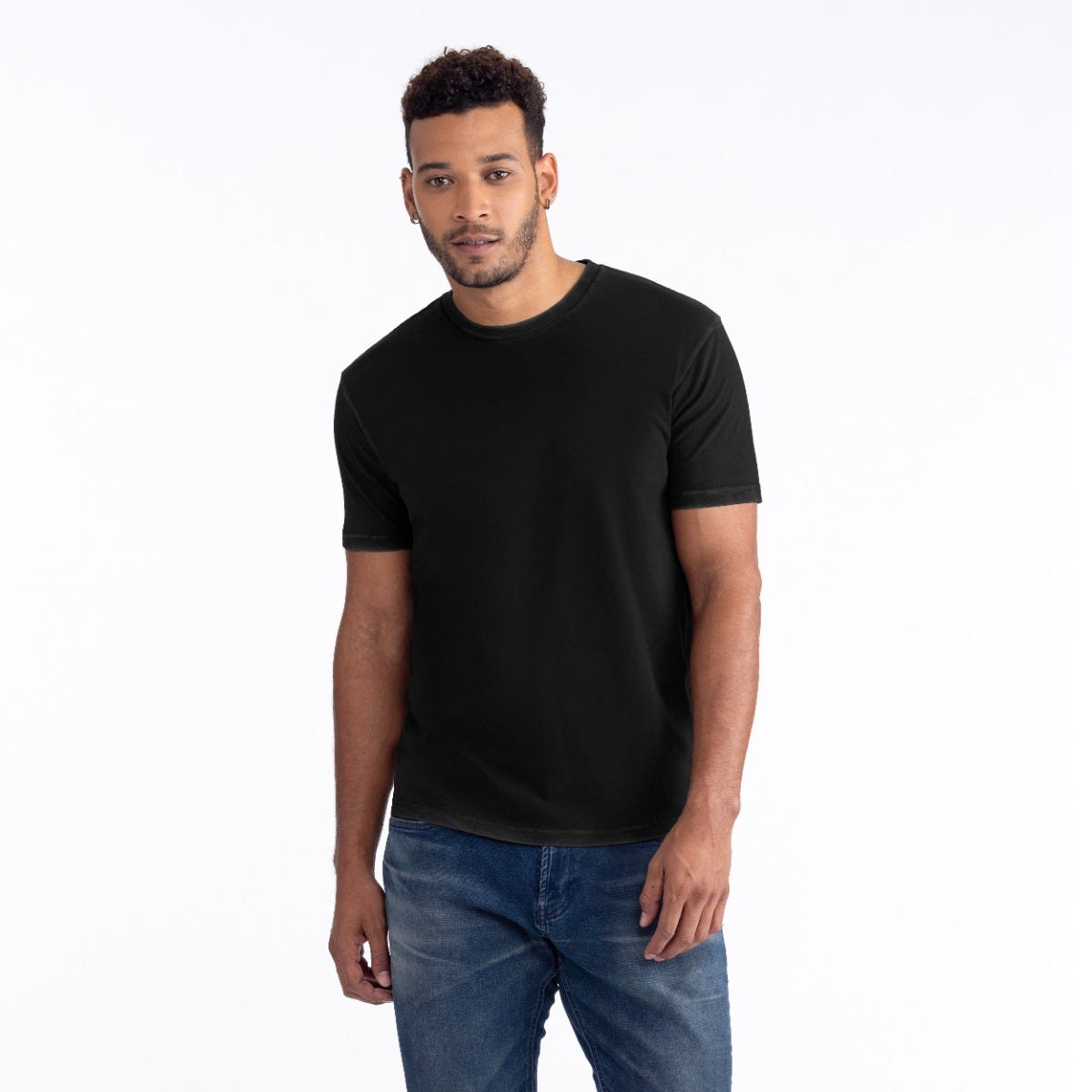 Black denim t shops shirt