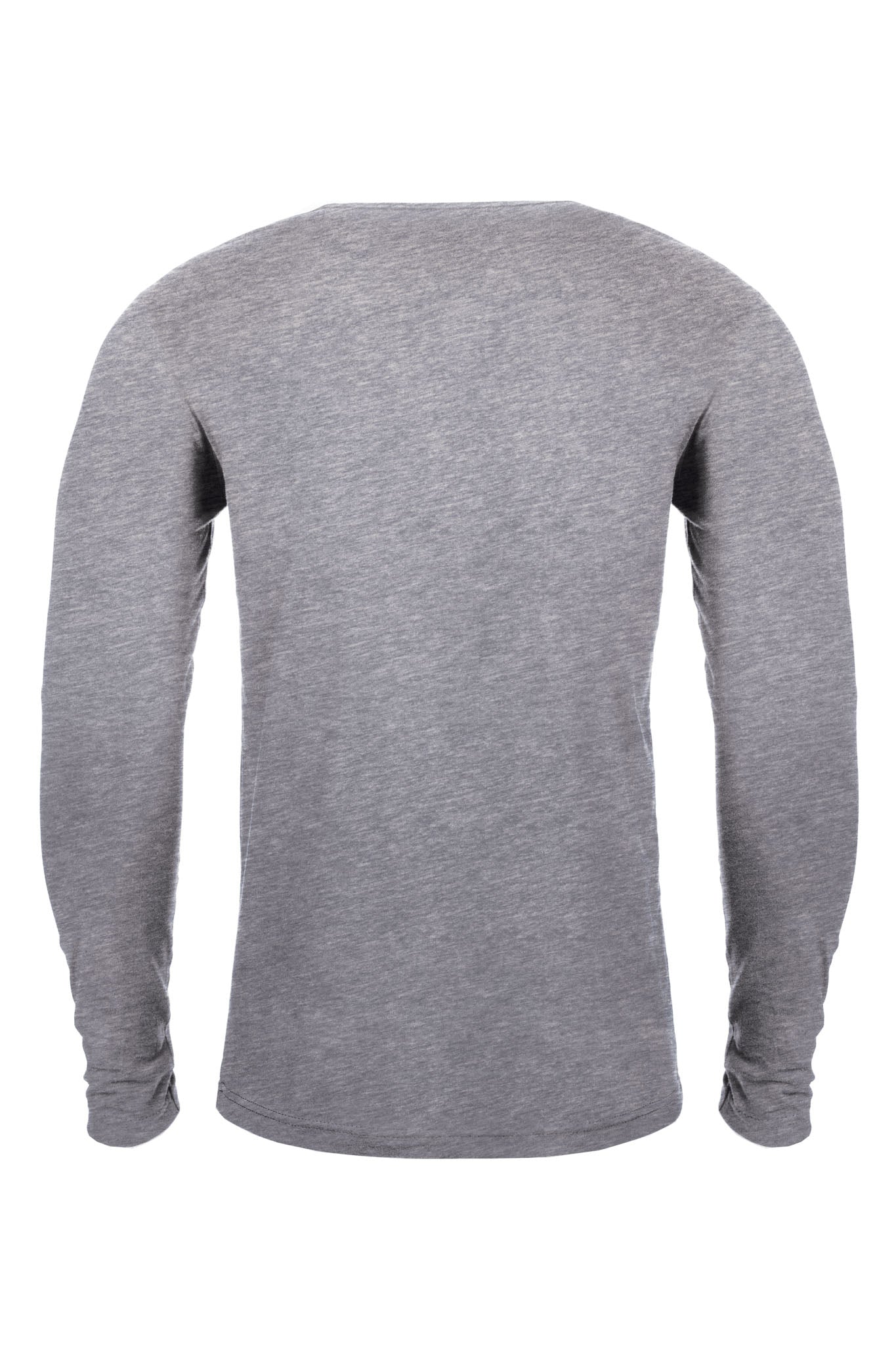 Unisex Cotton Long Sleeve T-Shirt Heather Gray 3601 Next Level Apparel 100% Cotton Jersey Back View