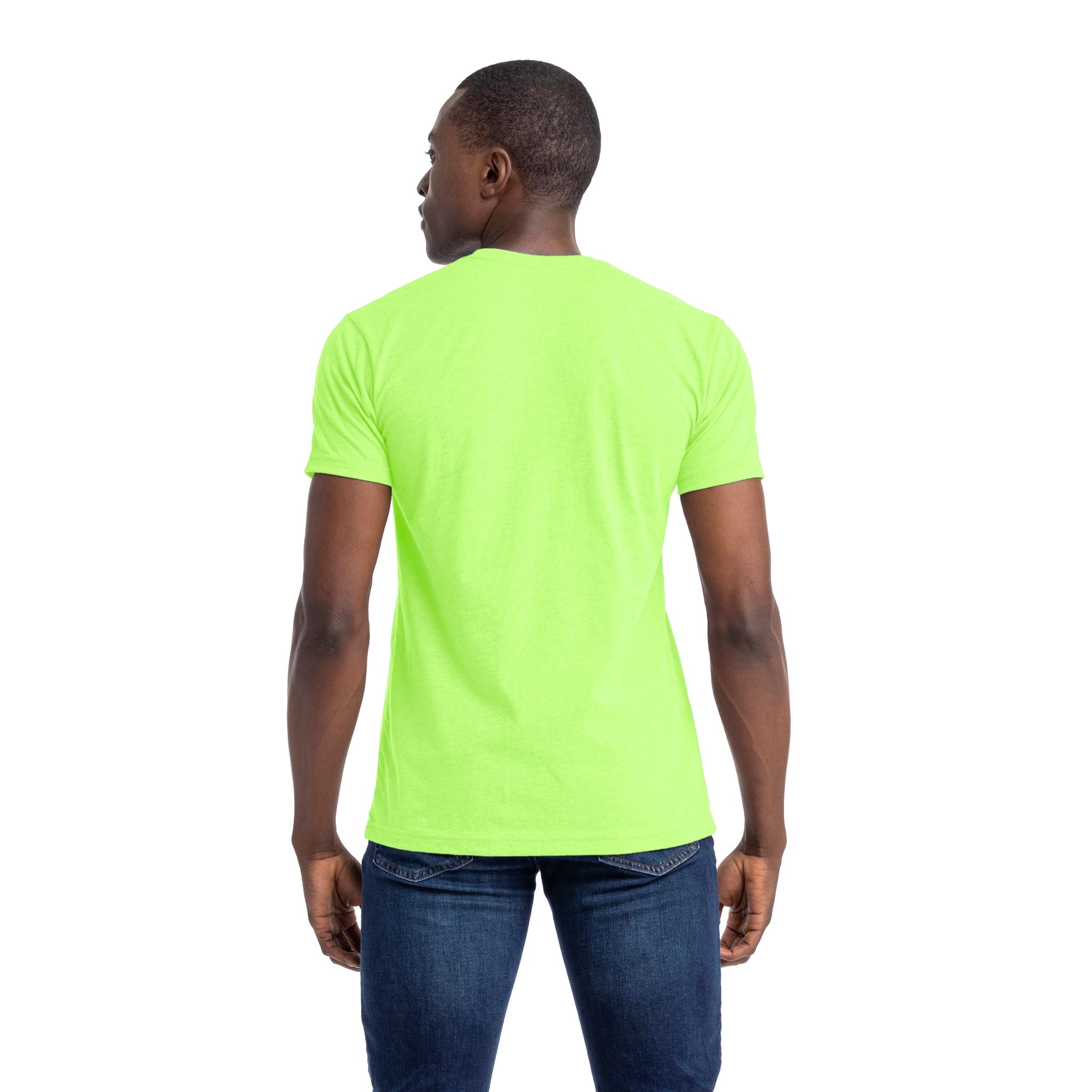 Unisex CVC T-Shirt Neon Green 6210 Next Level Apparel Back View