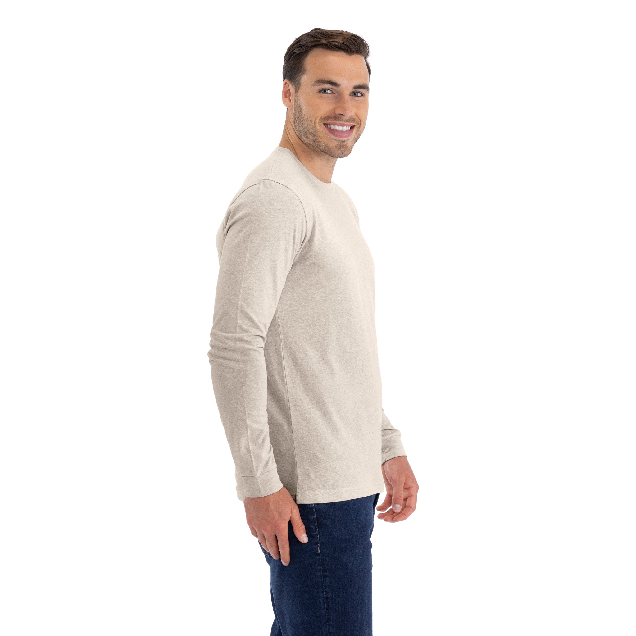 Unisex CVC Long Sleeve T-Shirt Sand 6211 Next Level Apparel