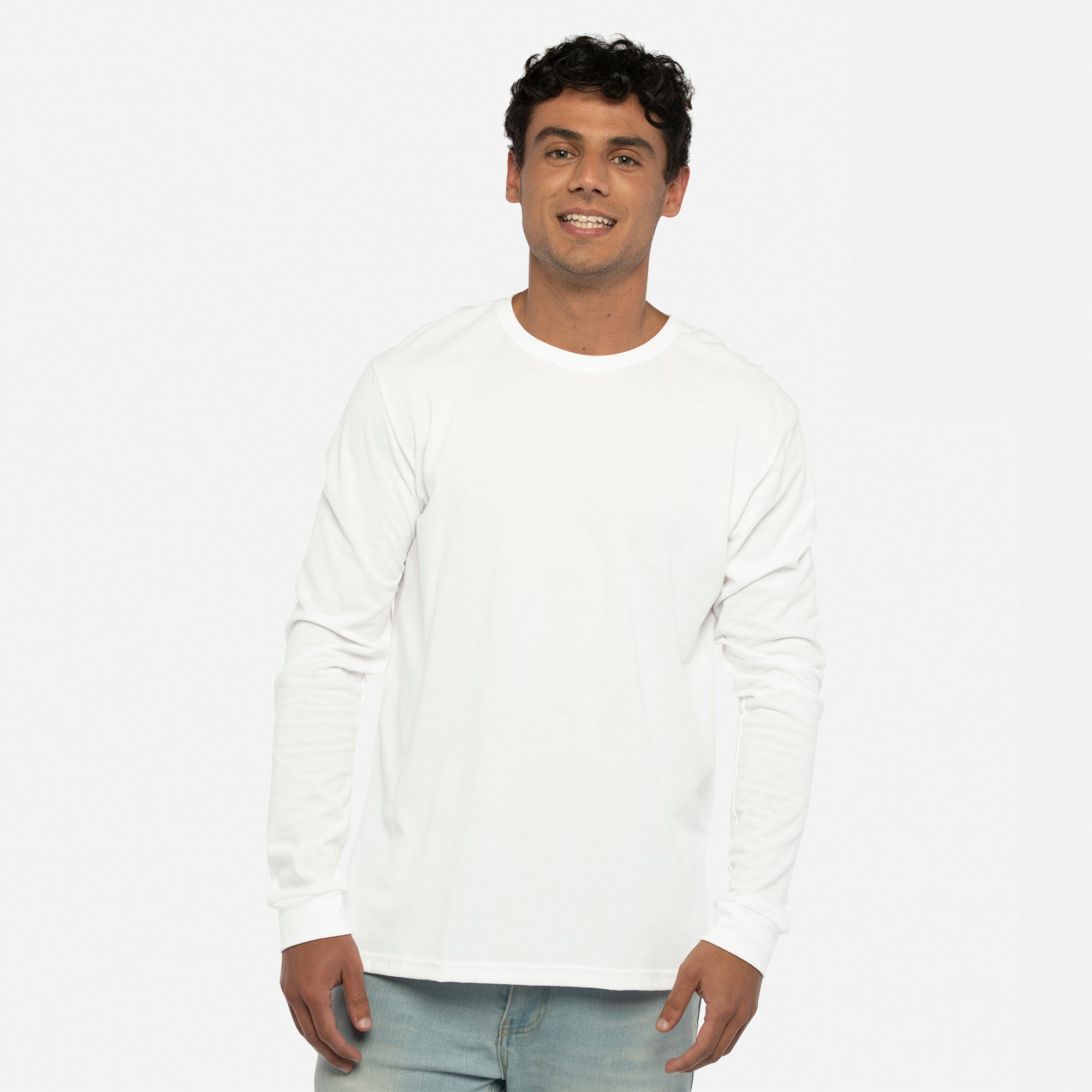 6411 Unisex Sueded Long Sleeve T-Shirt White | Next Level Apparel