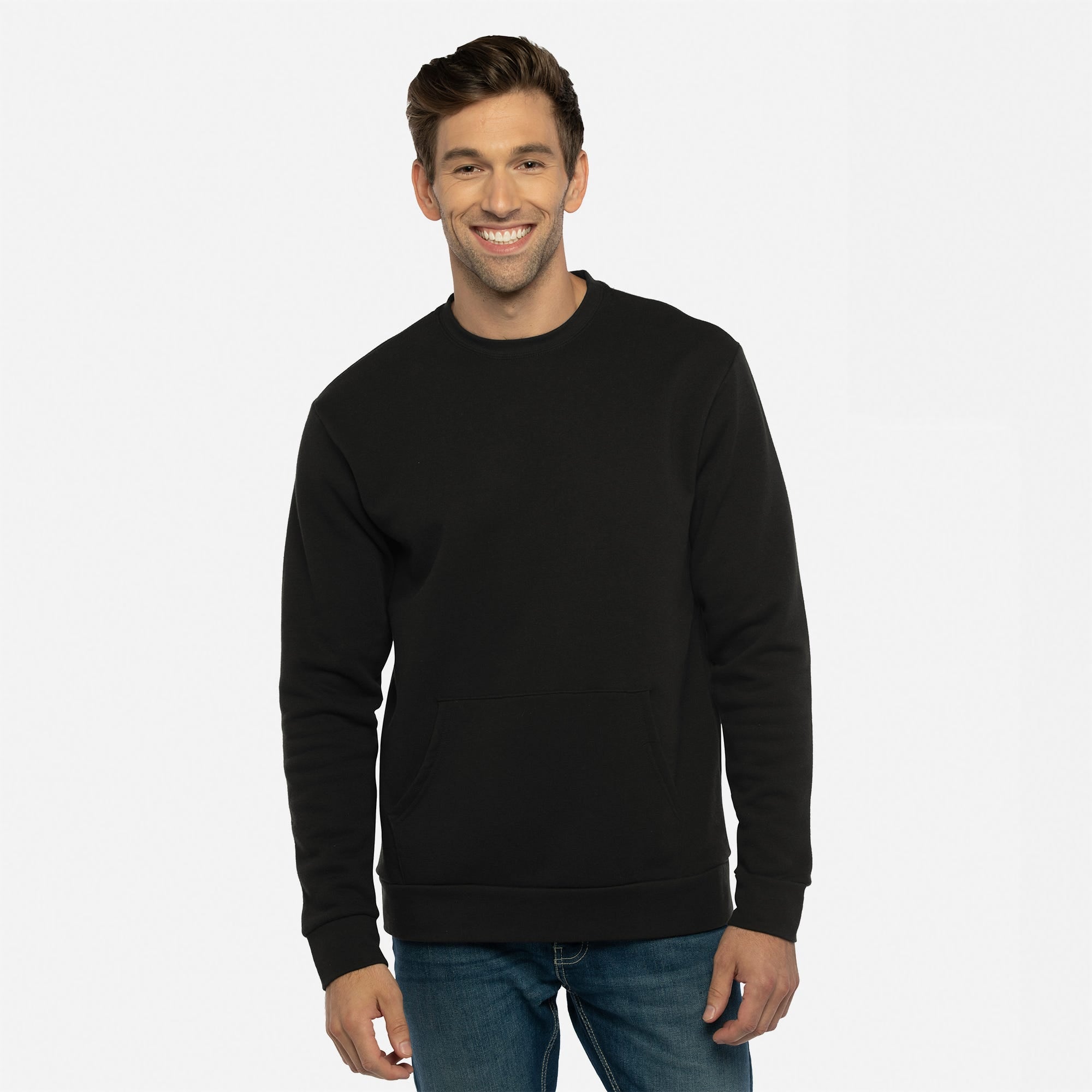 Crew neck pocket sweatshirt best sale