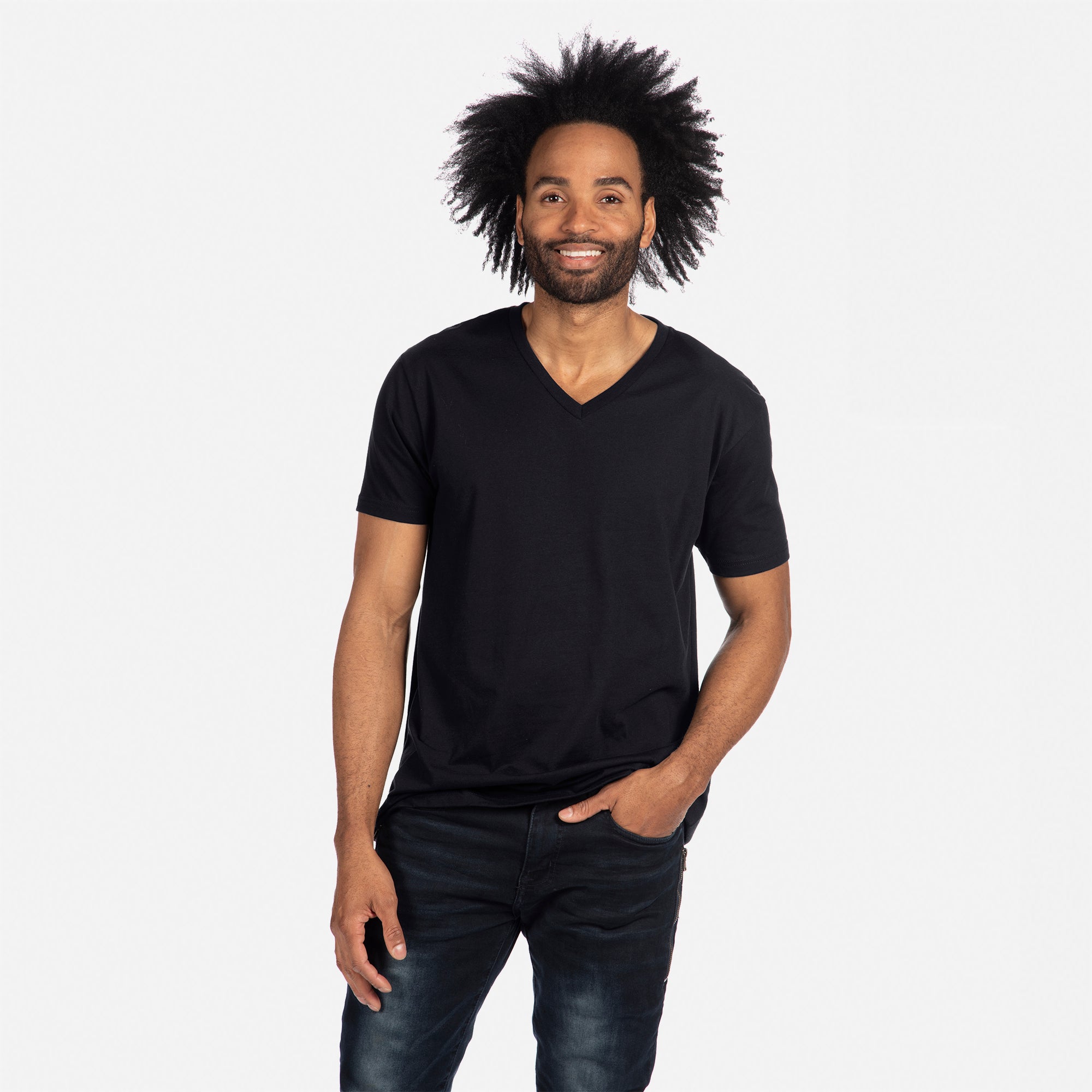 6240 CVC V Neck T Shirt Black Next Level Apparel