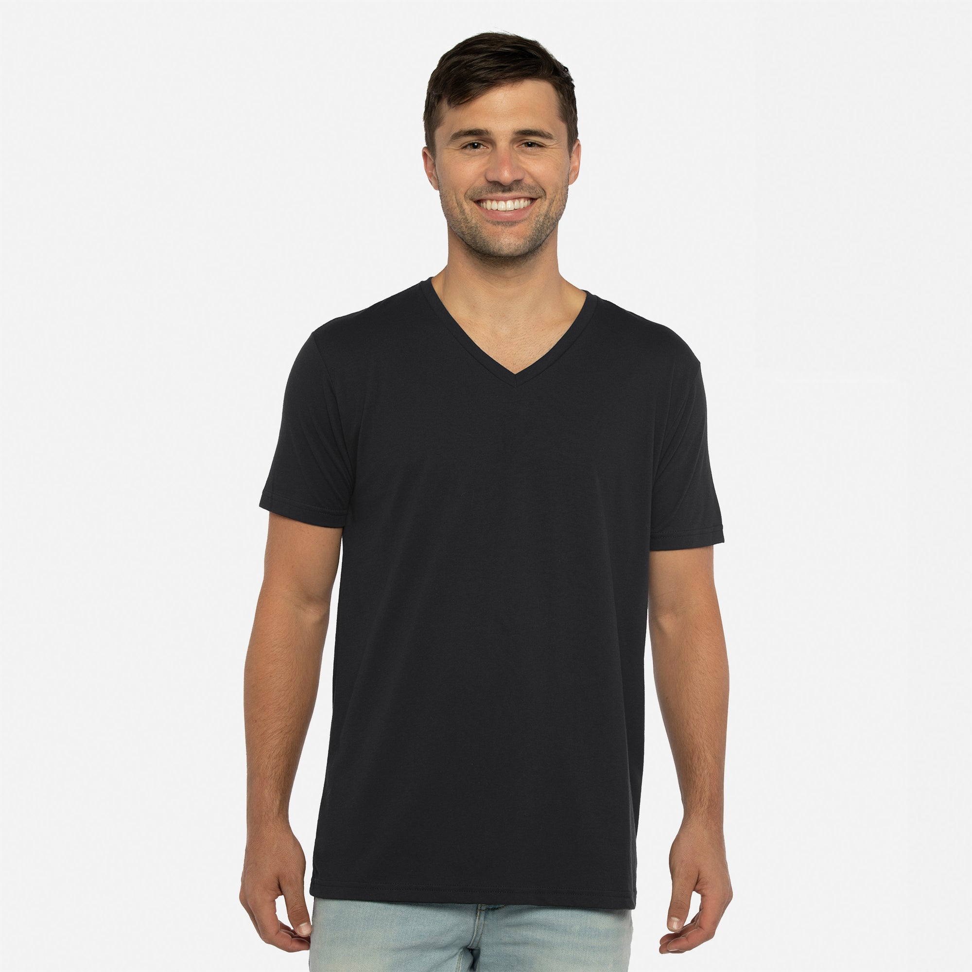 6440 Unisex Sueded V-Neck T-Shirt Black | Next Level Apparel