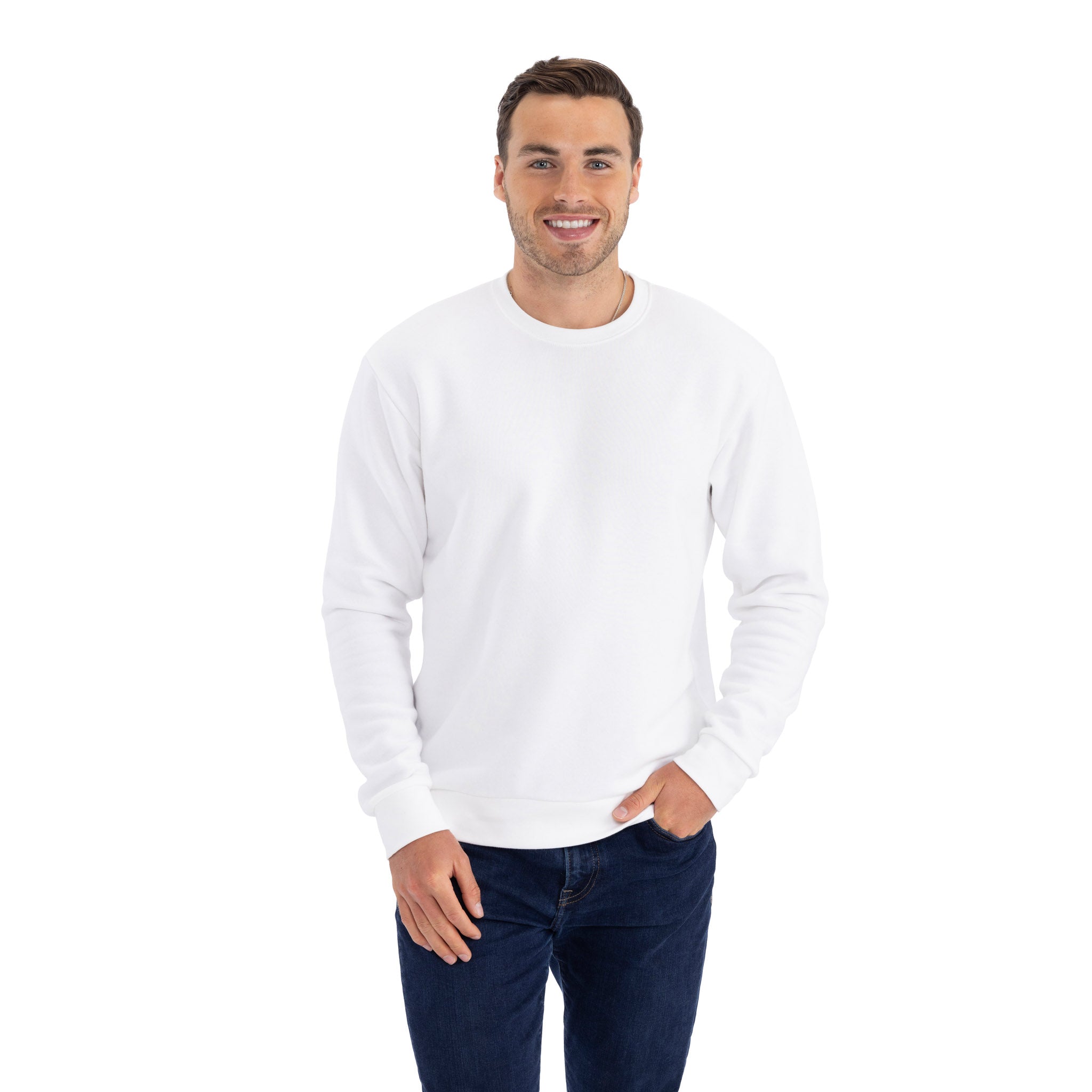 Unisex Santa Barbara Fleece Sweatshirt White 9003 Next Level Apparel