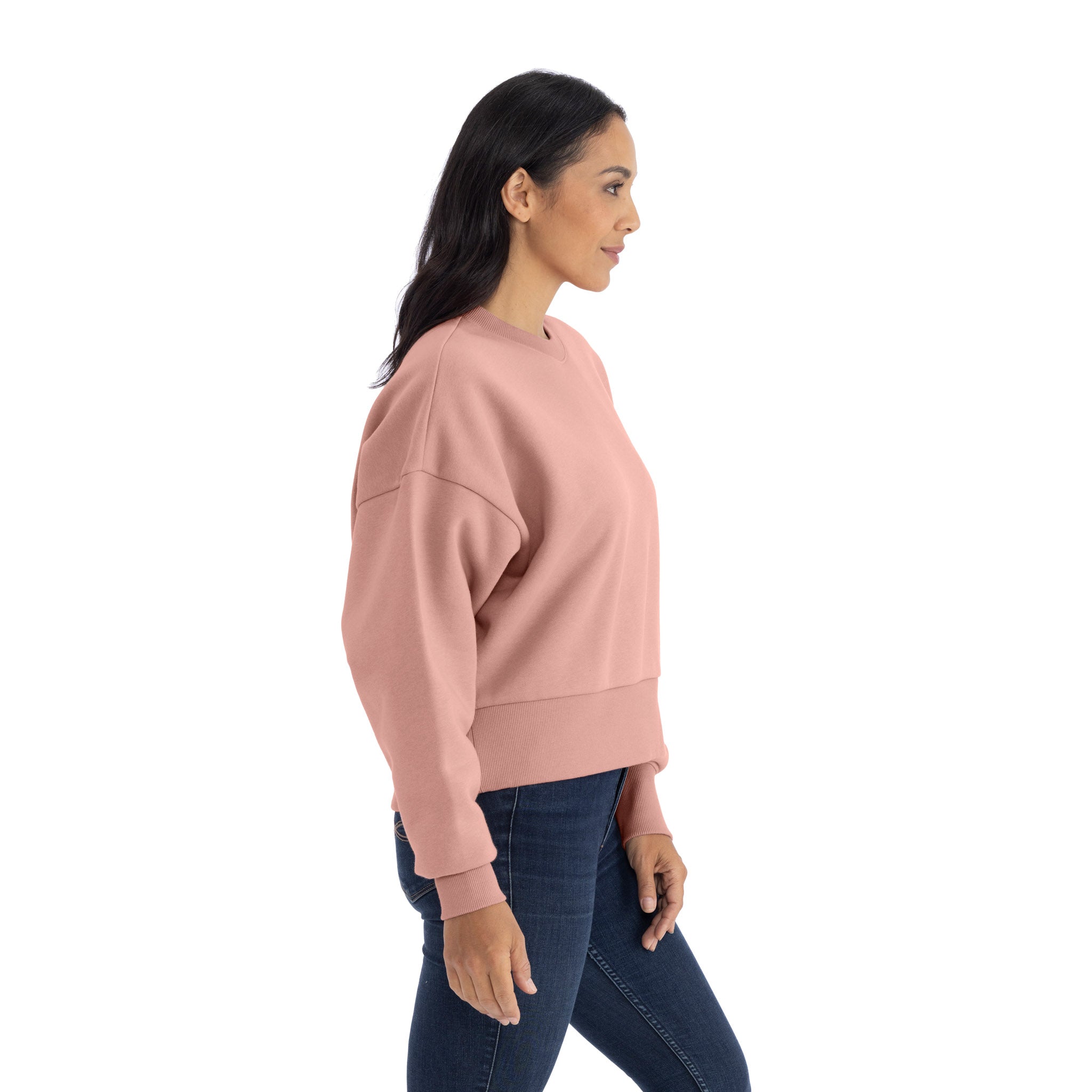 Women's Heavyweight Sweatshirt Desert Pink 9087 Next Level Apparel Back View