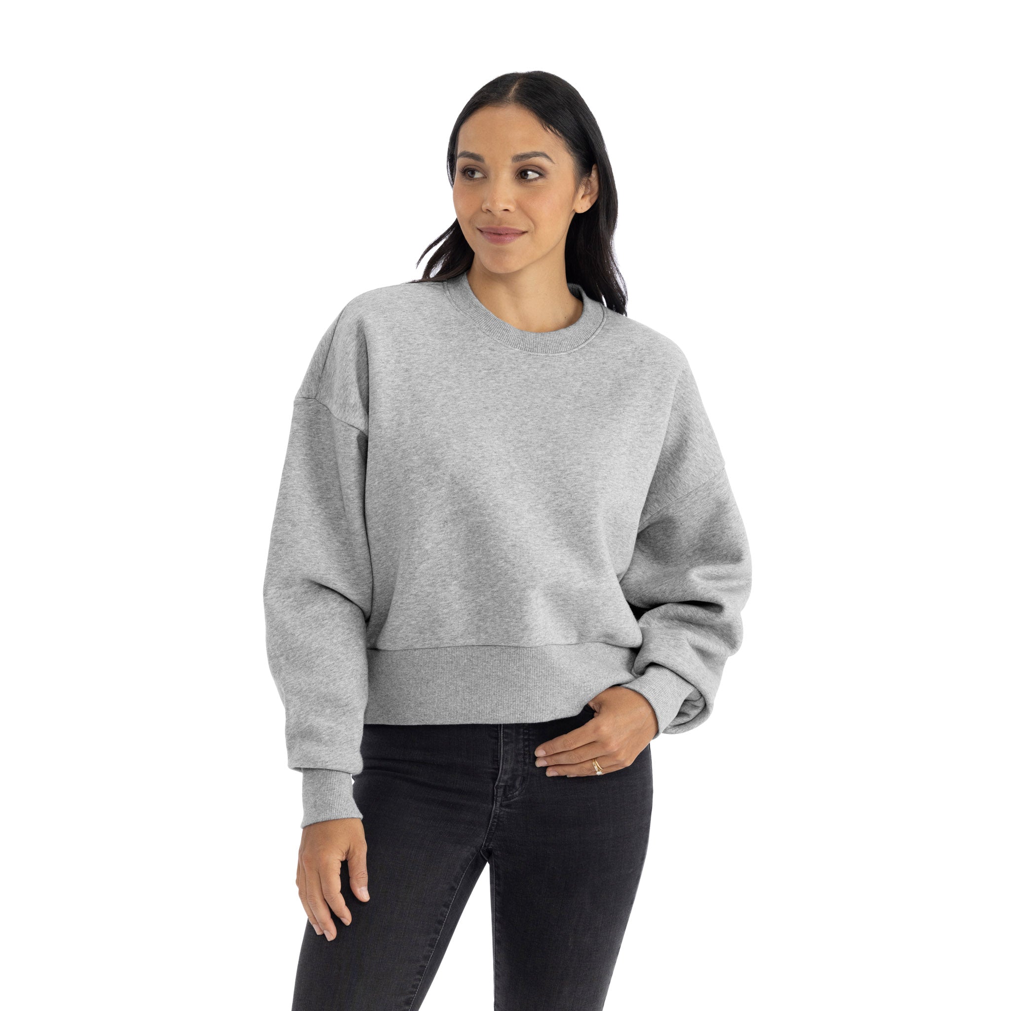 Women s Heavyweight Sweatshirt Heather Gray 9087 Next level Apparel