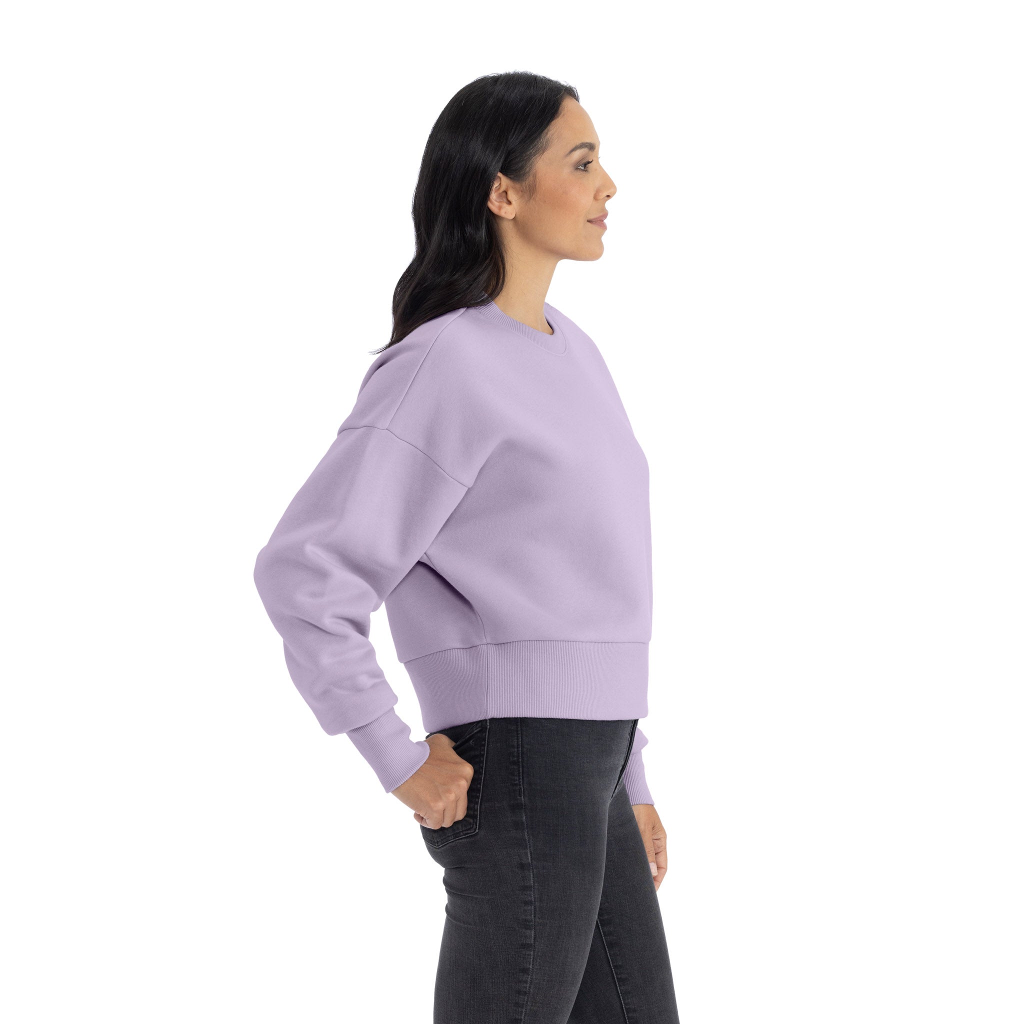 Women's Heavyweight Sweatshirt Lavender 9087 Next Level Apparel Back View