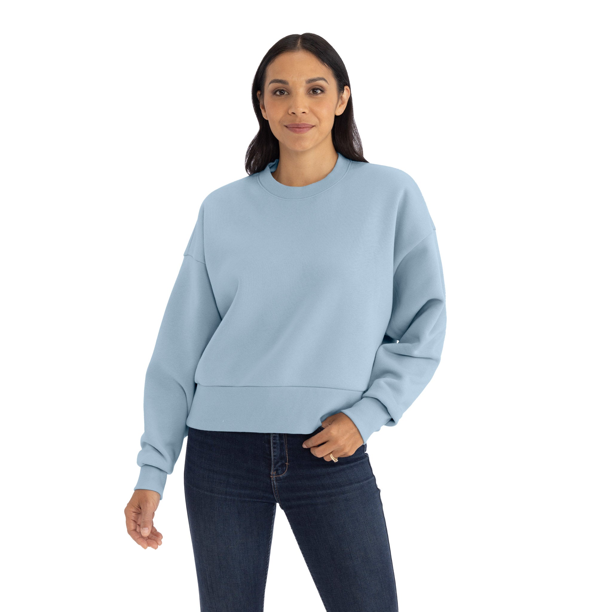 Women s Heavyweight Sweatshirt Stonewash Denim 9087 Next level Apparel