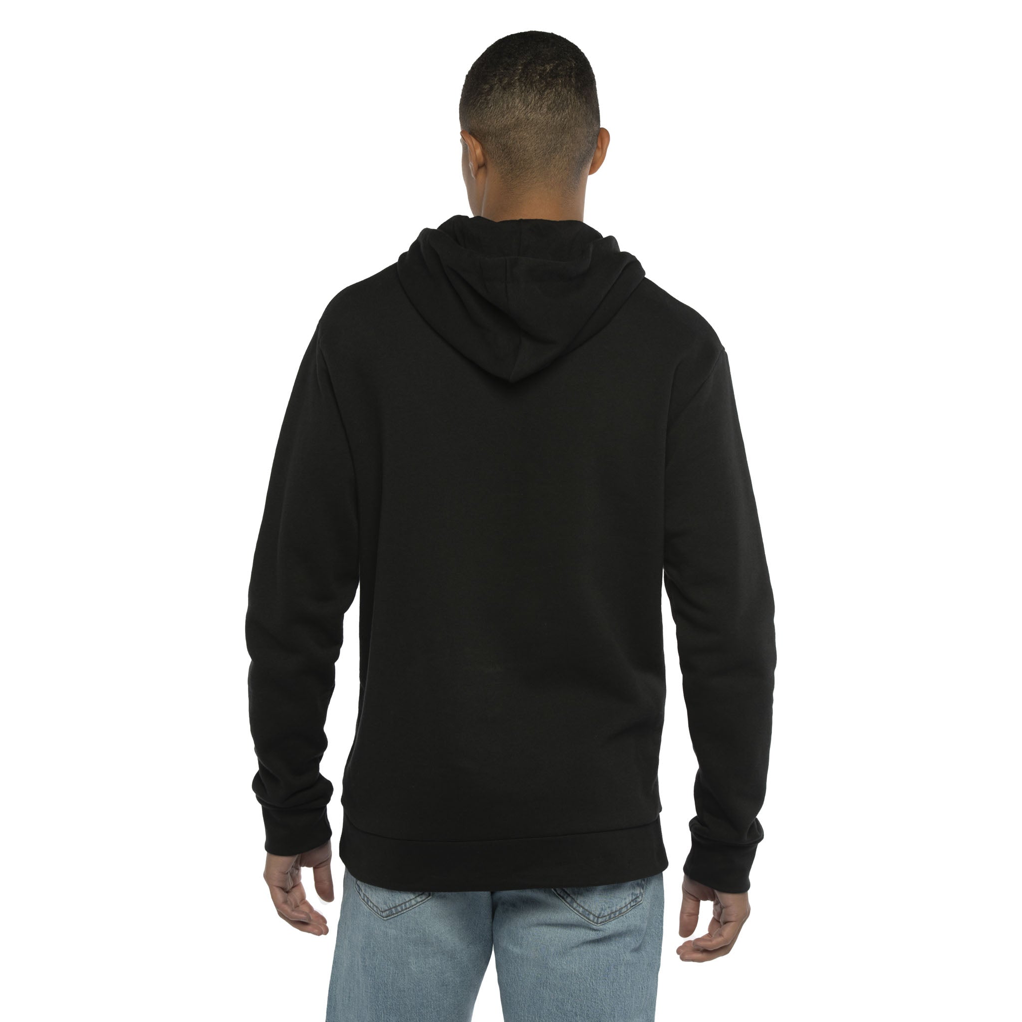 Unisex Santa Barbara Hoodie Black Drawcord 9303 Next Level Apparel Back View