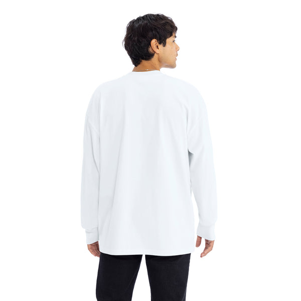 Introducing our Heavyweight Long Sleeve Ringspun Cotton T-Shirt: crafted for durability and comfort. Made from premium ringspun cotton, it offers unmatched softness. Versatile and timeless, it's an essential addition to any wardrobe.