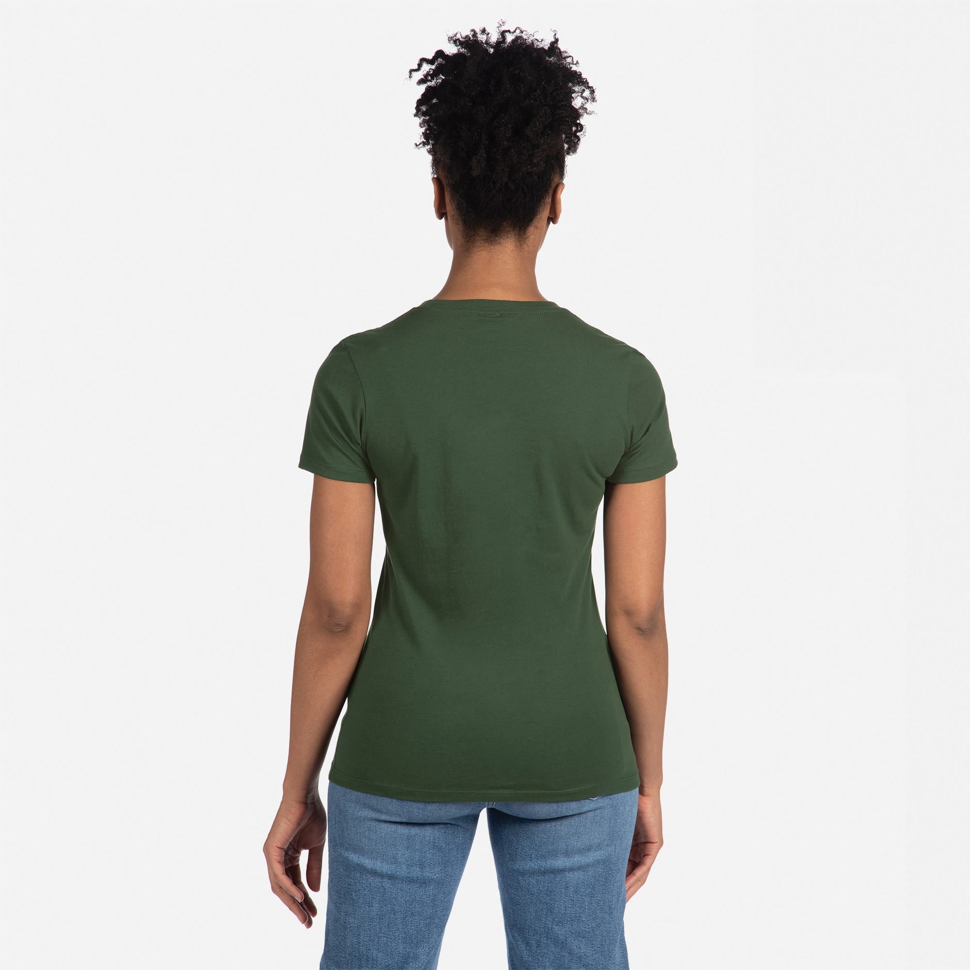Cotton Boyfriend T-Shirt Forest Green 3900 Next Level Apparel Womens T-Shirt Back