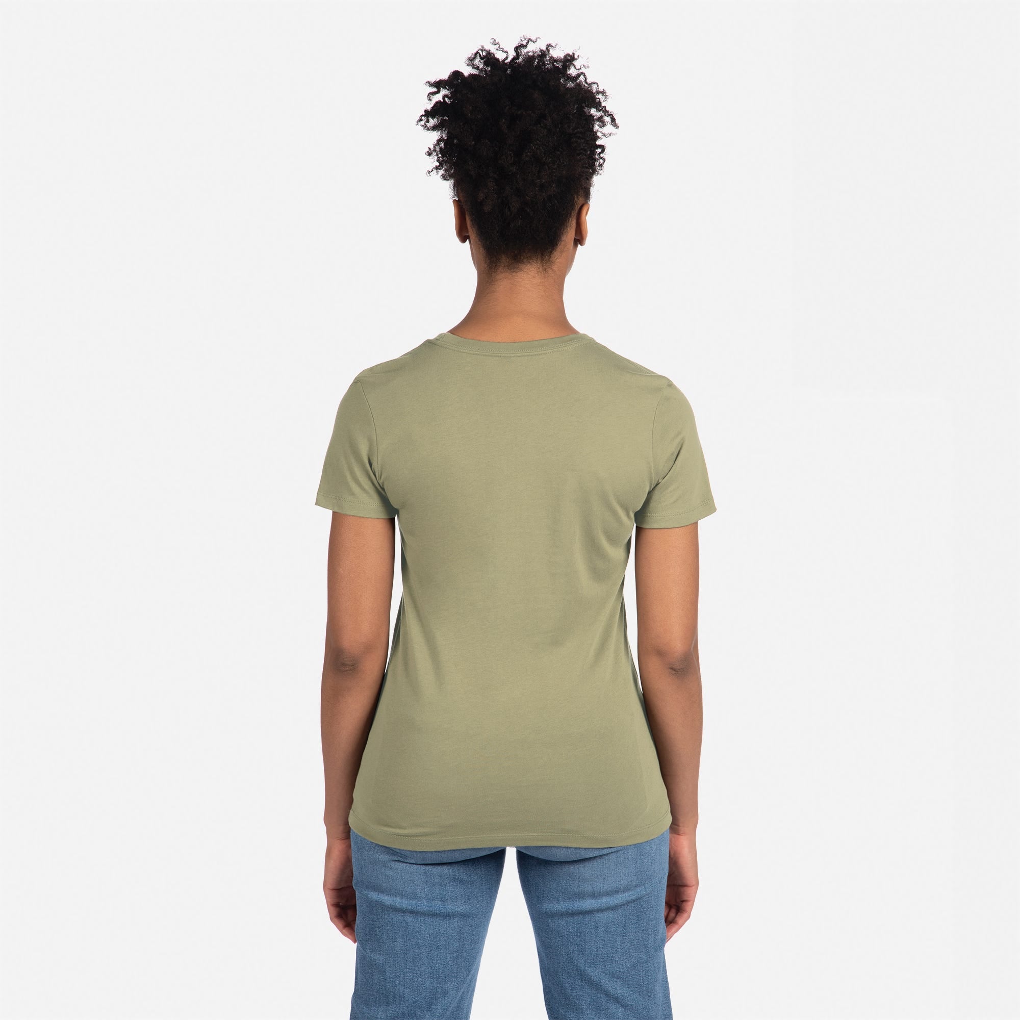 Cotton Boyfriend T-Shirt Light Olive 3900 Next Level Apparel Womens T-Shirt
