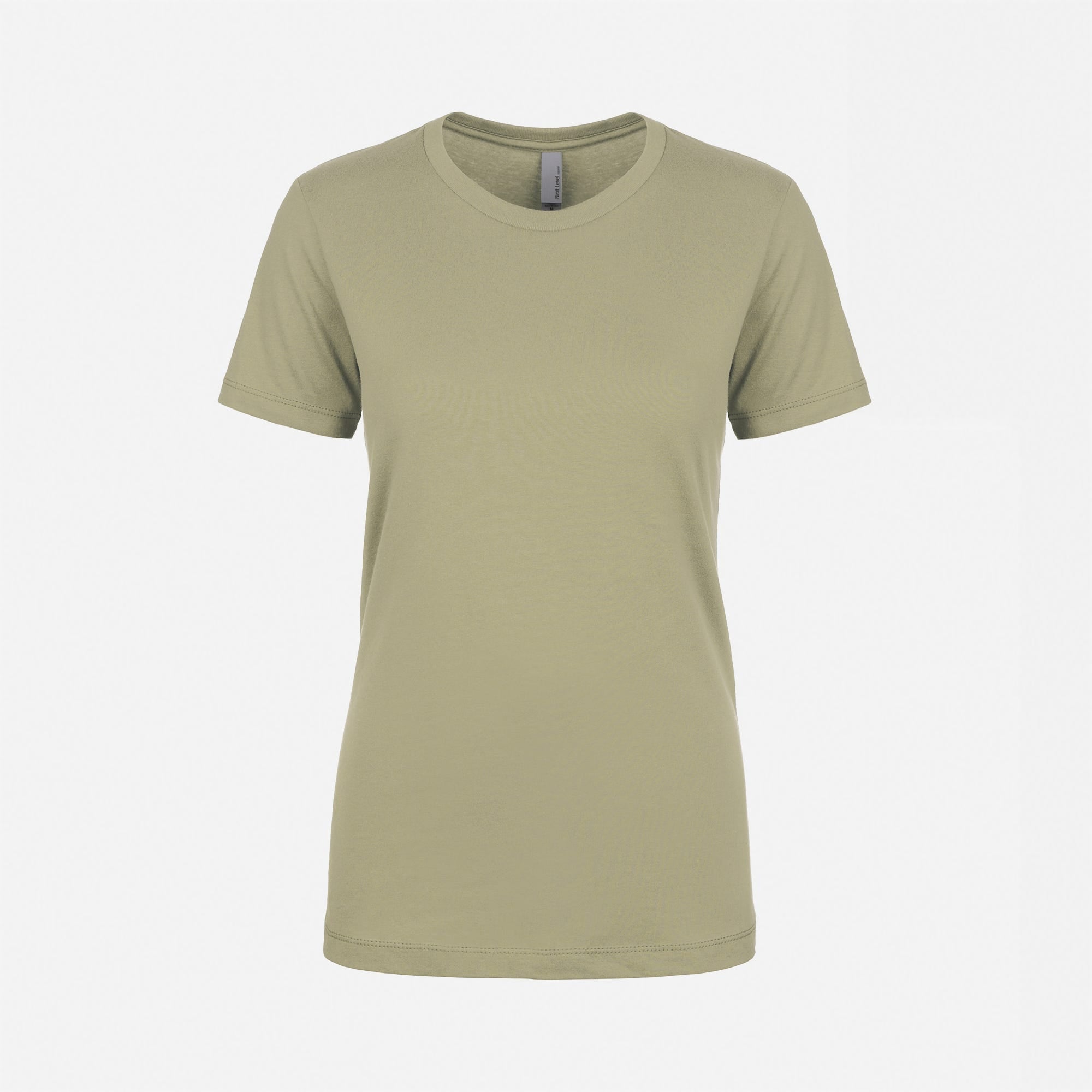 Cotton Boyfriend T-Shirt Light Olive 3900 Next Level Apparel Women Size Front