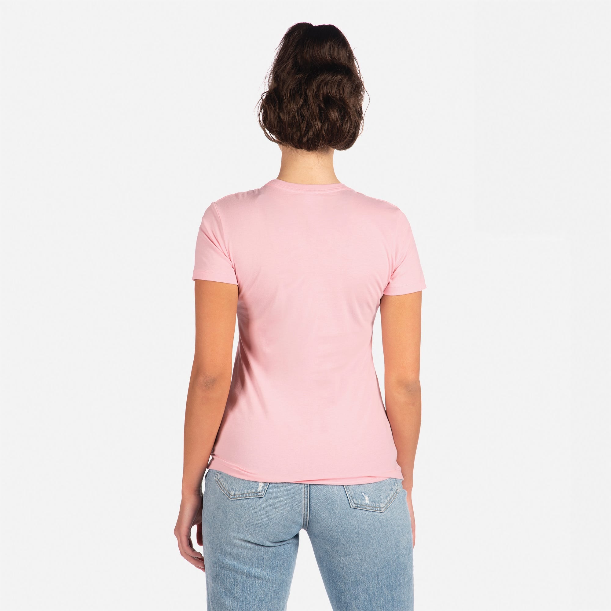 Cotton Boyfriend T-Shirt Light Pink 3900 Next Level Apparel Womens Back View