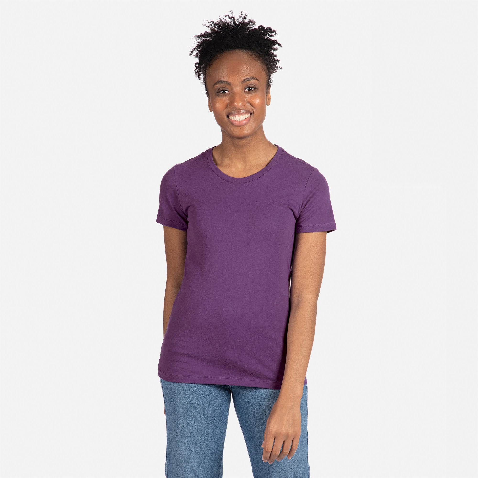 Cotton Boyfriend T-Shirt Purple Rush 3900 Next Level Apparel