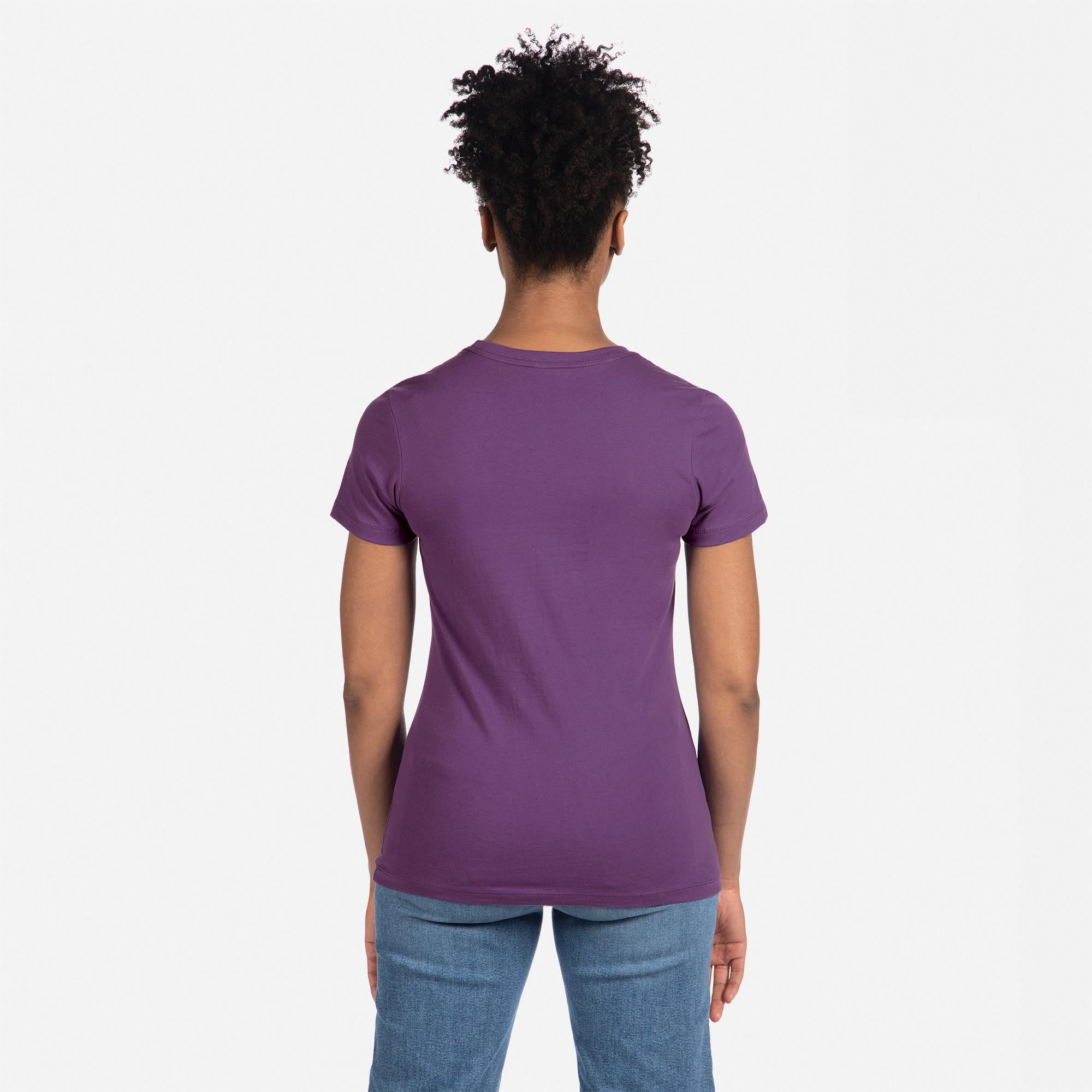 Cotton Boyfriend T-Shirt Purple Rush 3900 Next Level Apparel Back View