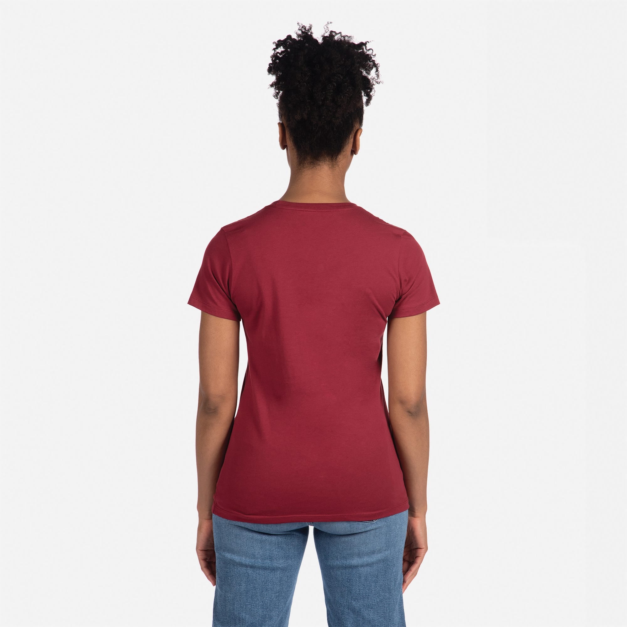 Cotton Boyfriend T-Shirt Cardinal 3900 Next Level Apparel Back View