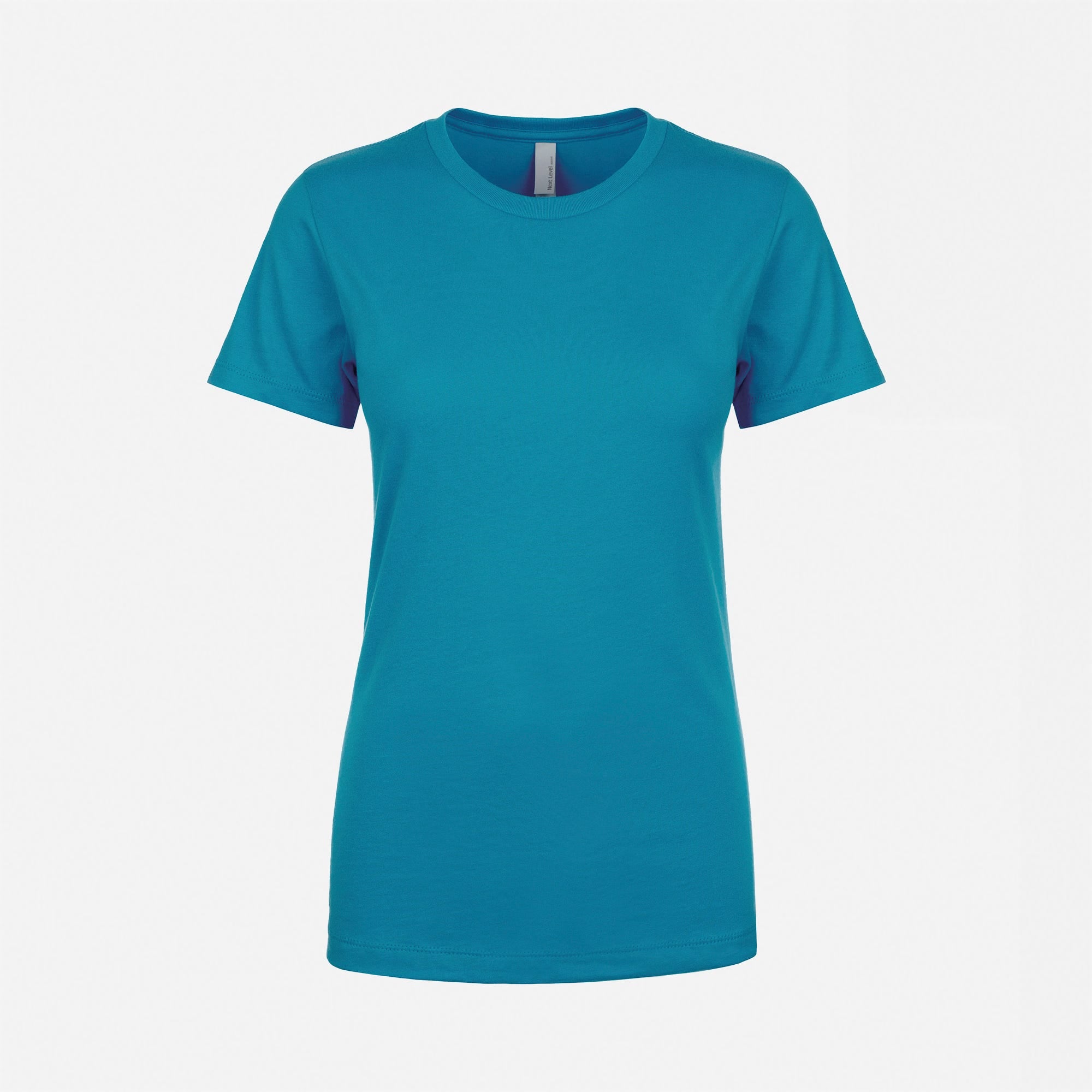 Cotton Boyfriend T-Shirt Turquoise 3900 Next Level Apparel Women's Front View