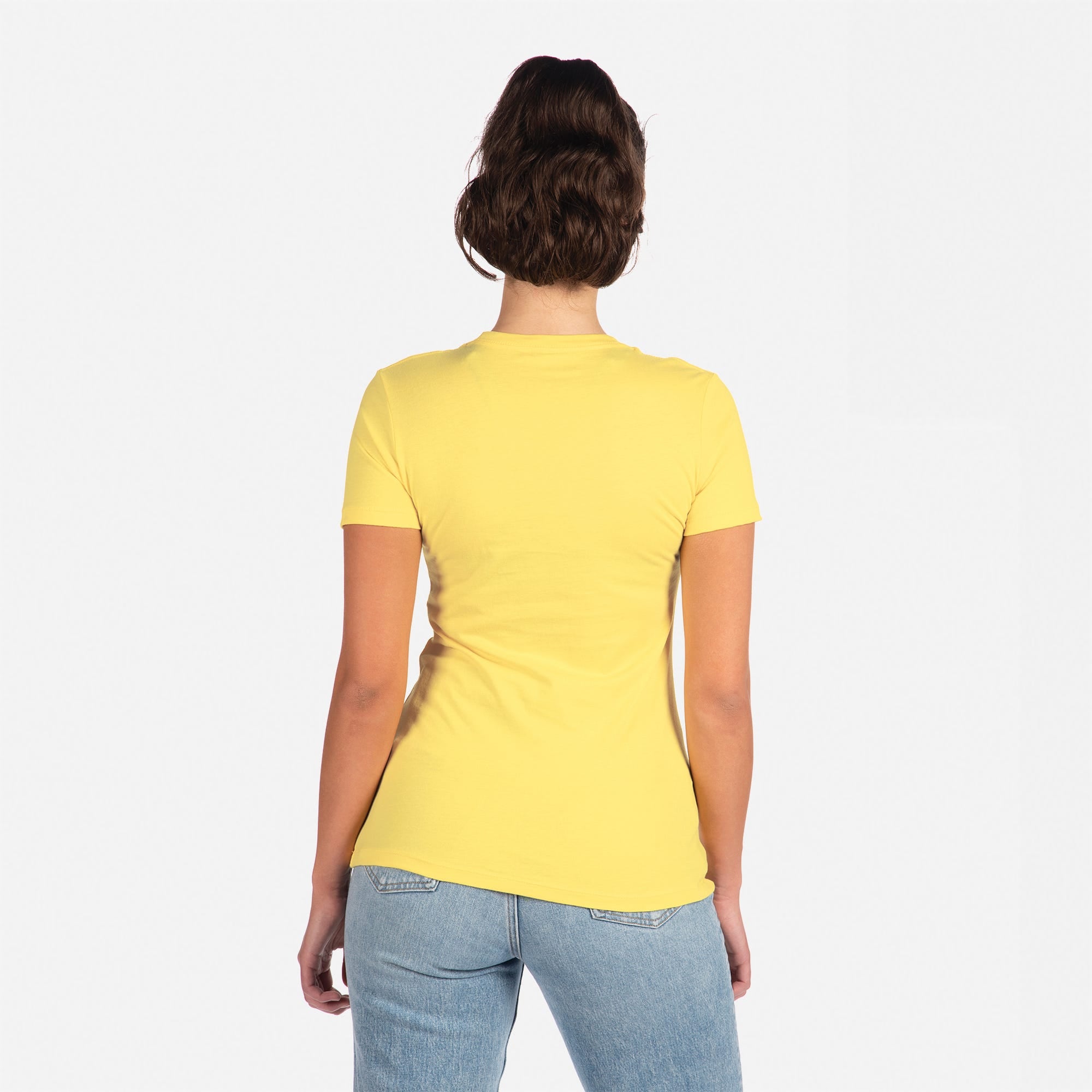 Cotton Boyfriend T-Shirt Vibrant Yellow 3900 Back View Next Level Apparel