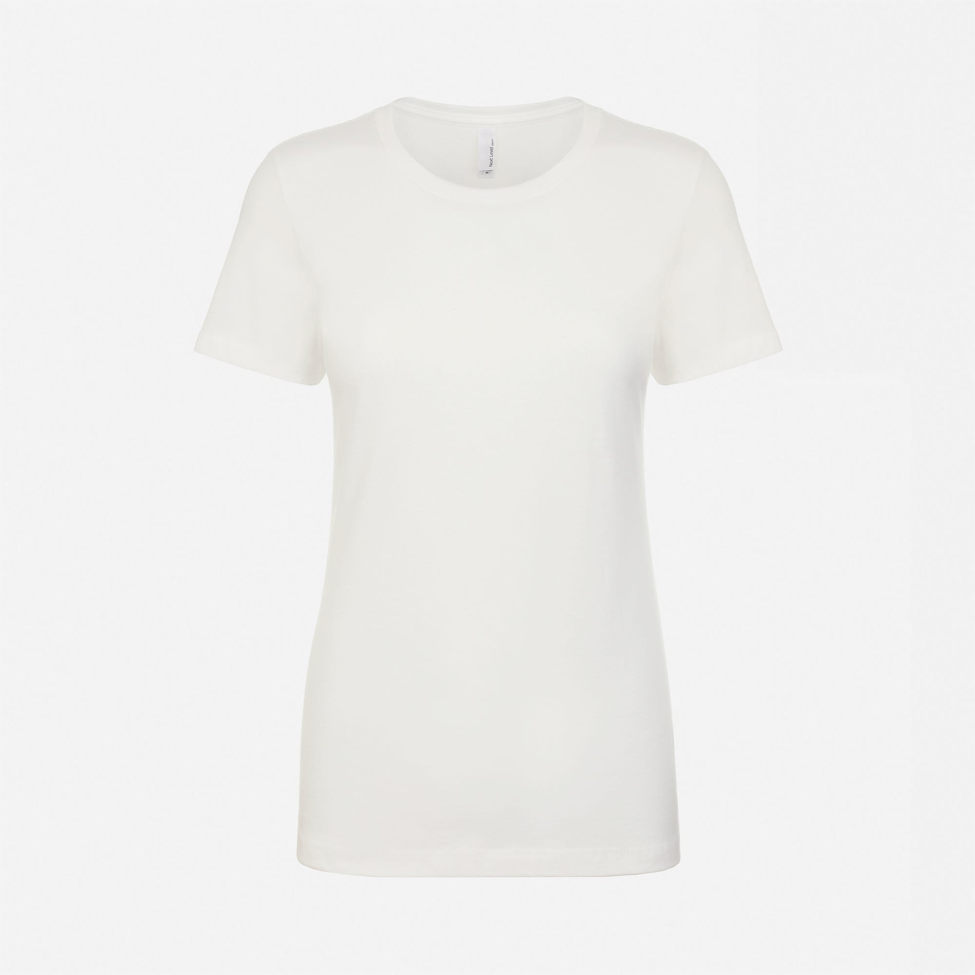 Cotton Boyfriend T-Shirt White 3900 Next Level Apparel Women's Size Front View