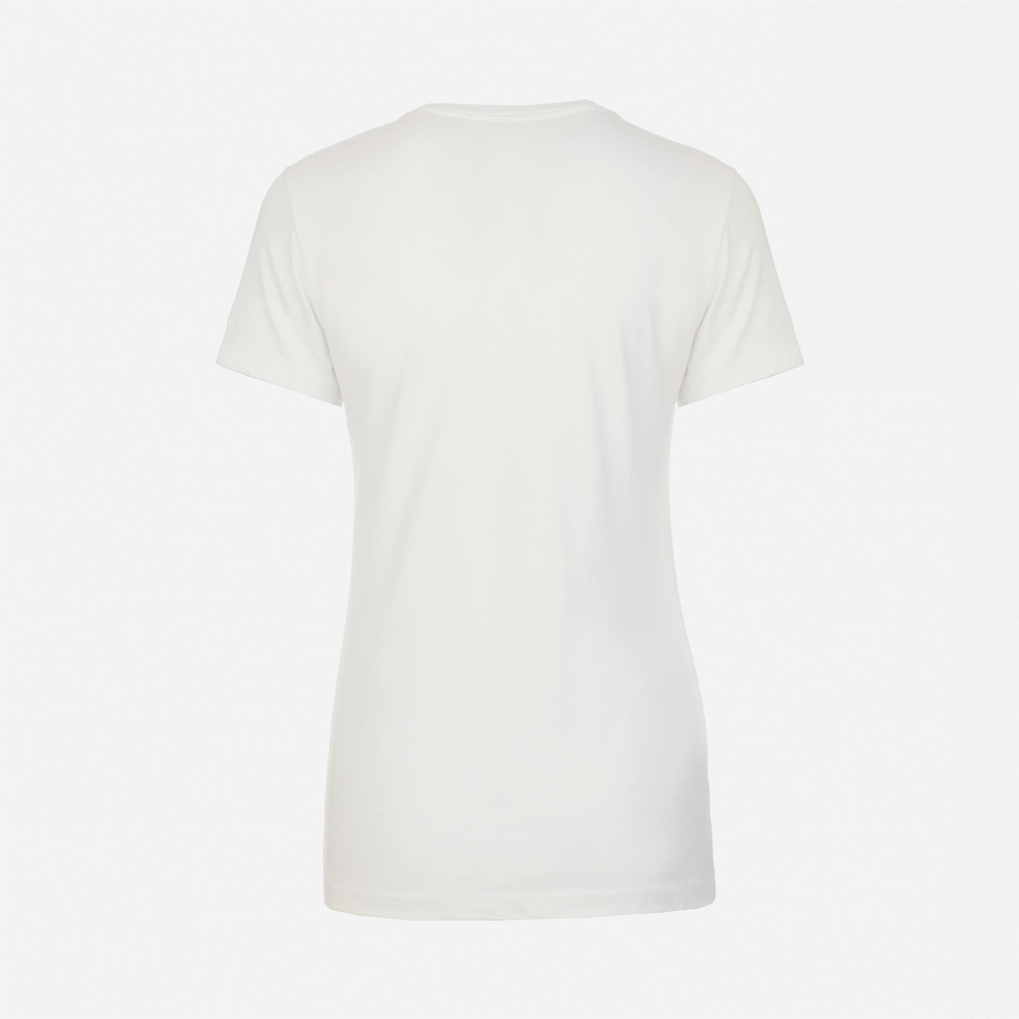 Cotton Boyfriend T-Shirt White 3900 Next Level Apparel Women's Size Back View