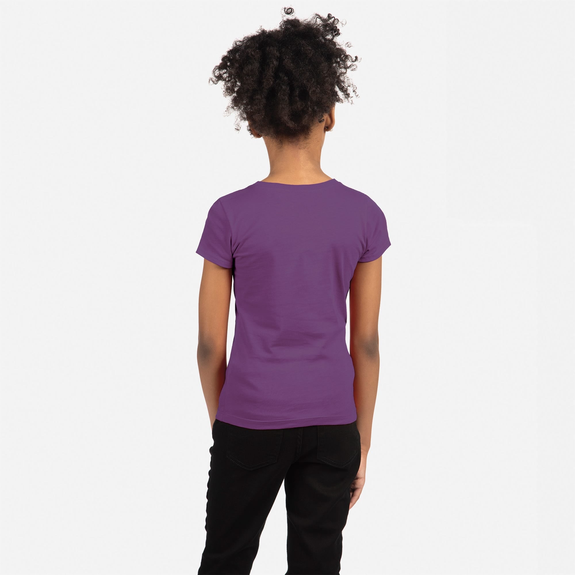 Cotton Princess T-Shirt Purple Rush 3710 Next Level Apparel Back View